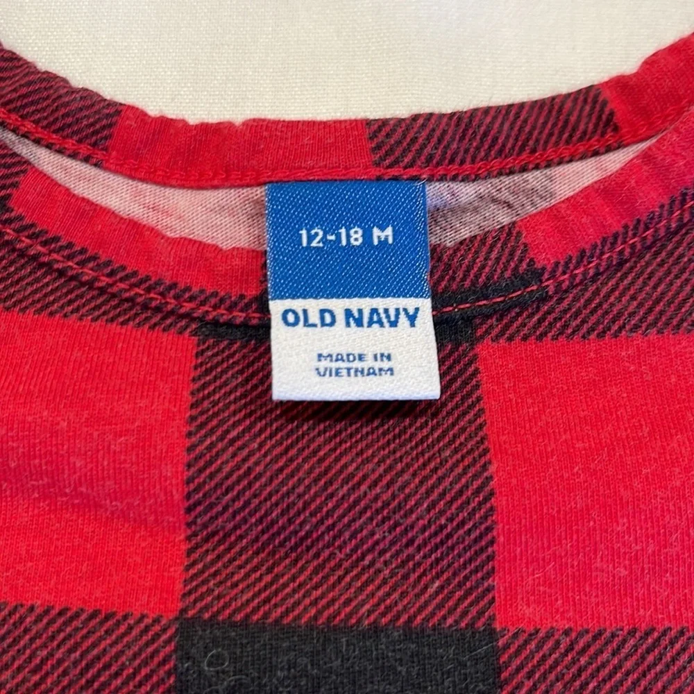OLD NAVY • 12-18mo • Buffalo Plaid dress • red & black